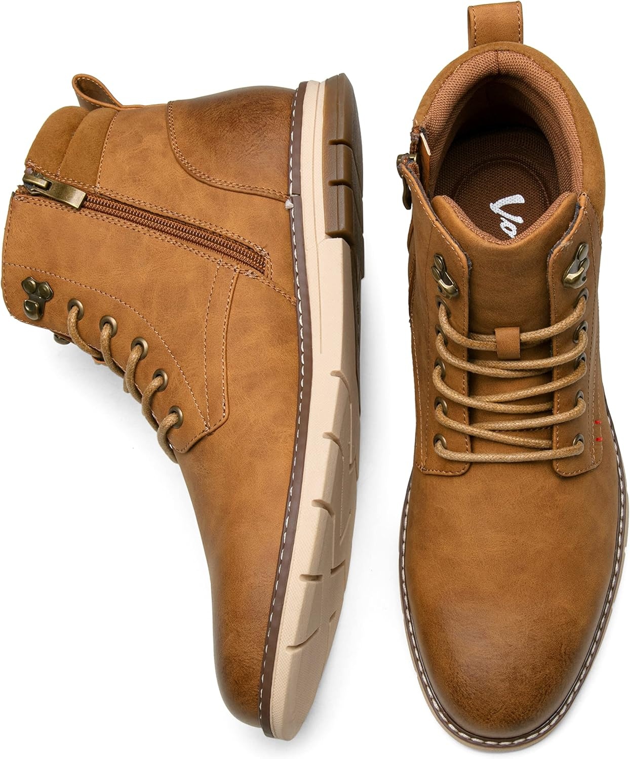 image:imageVOSTEY Boots for Men Casual Dress Shoes Fashion Waterproof Mens Motorcycle BootsBmy8035abrown