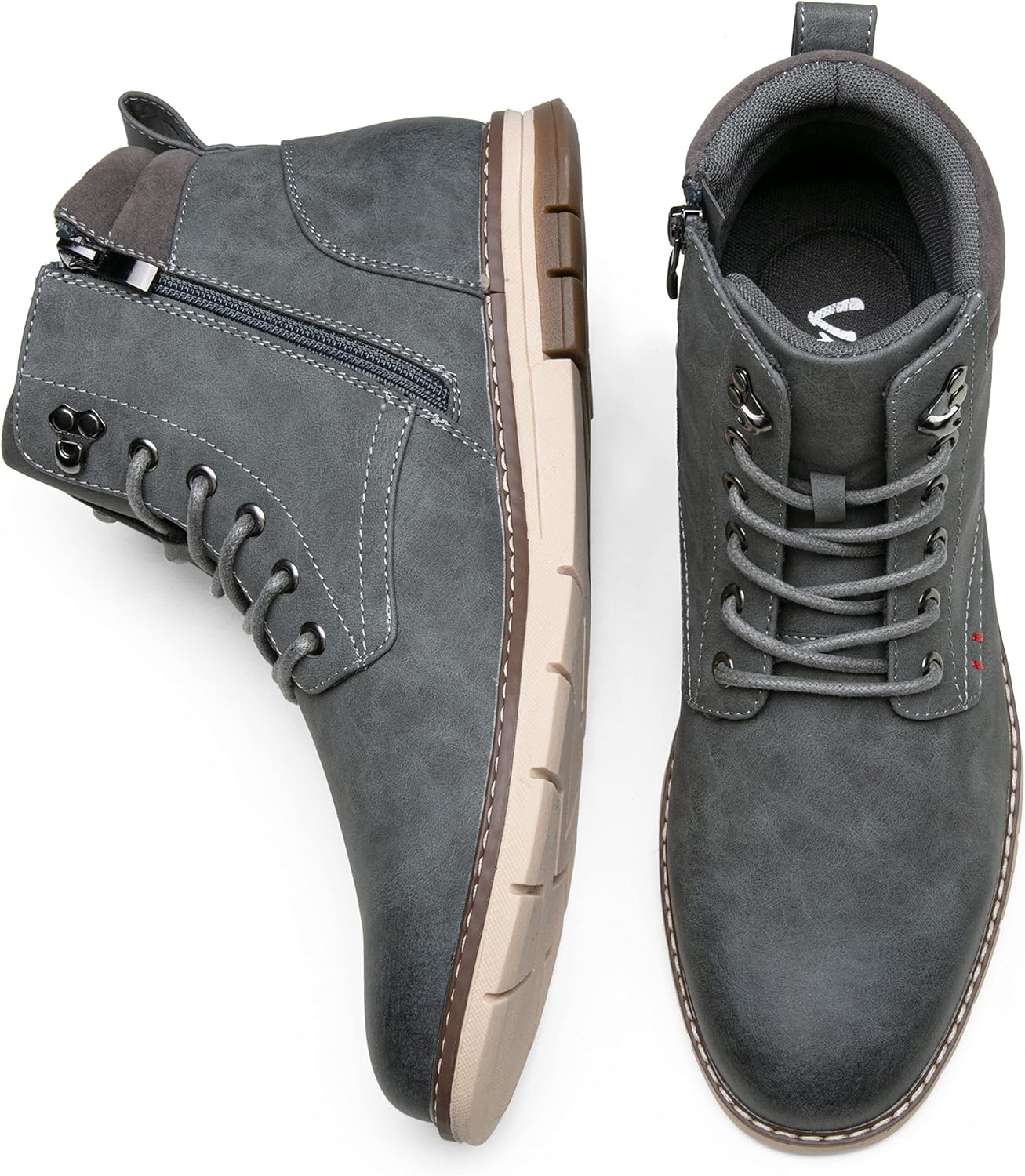 image:imageVOSTEY Boots for Men Casual Dress Shoes Fashion Waterproof Mens Motorcycle BootsBmy8035agrey