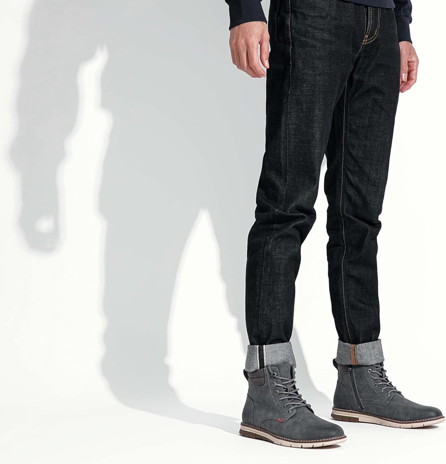 image:imageVOSTEY Boots for Men Casual Dress Shoes Fashion Waterproof Mens Motorcycle BootsBmy8035agrey