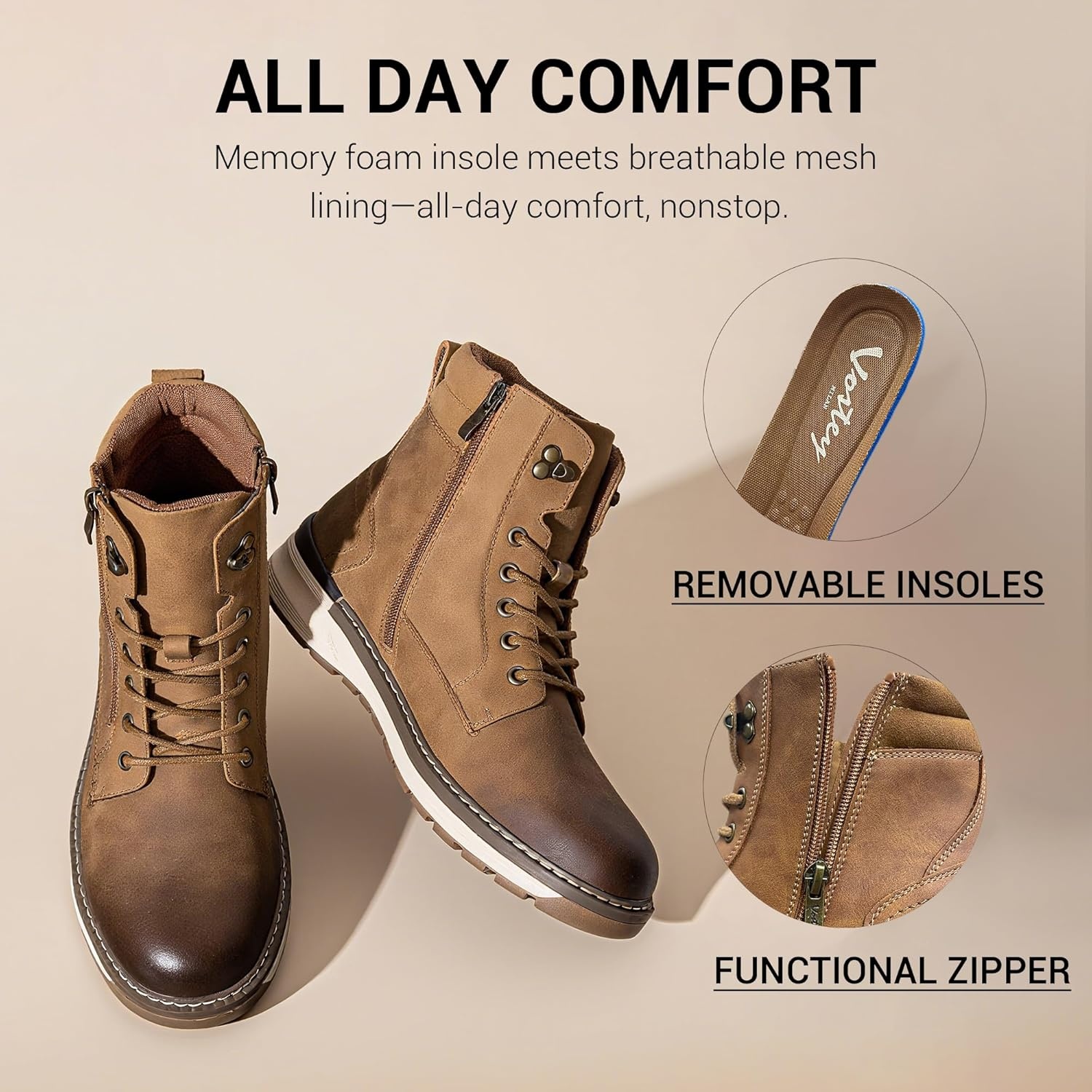 image:imageVostey Boots for Men Comfortable Casual Chukka Mens bootBmy8051brown