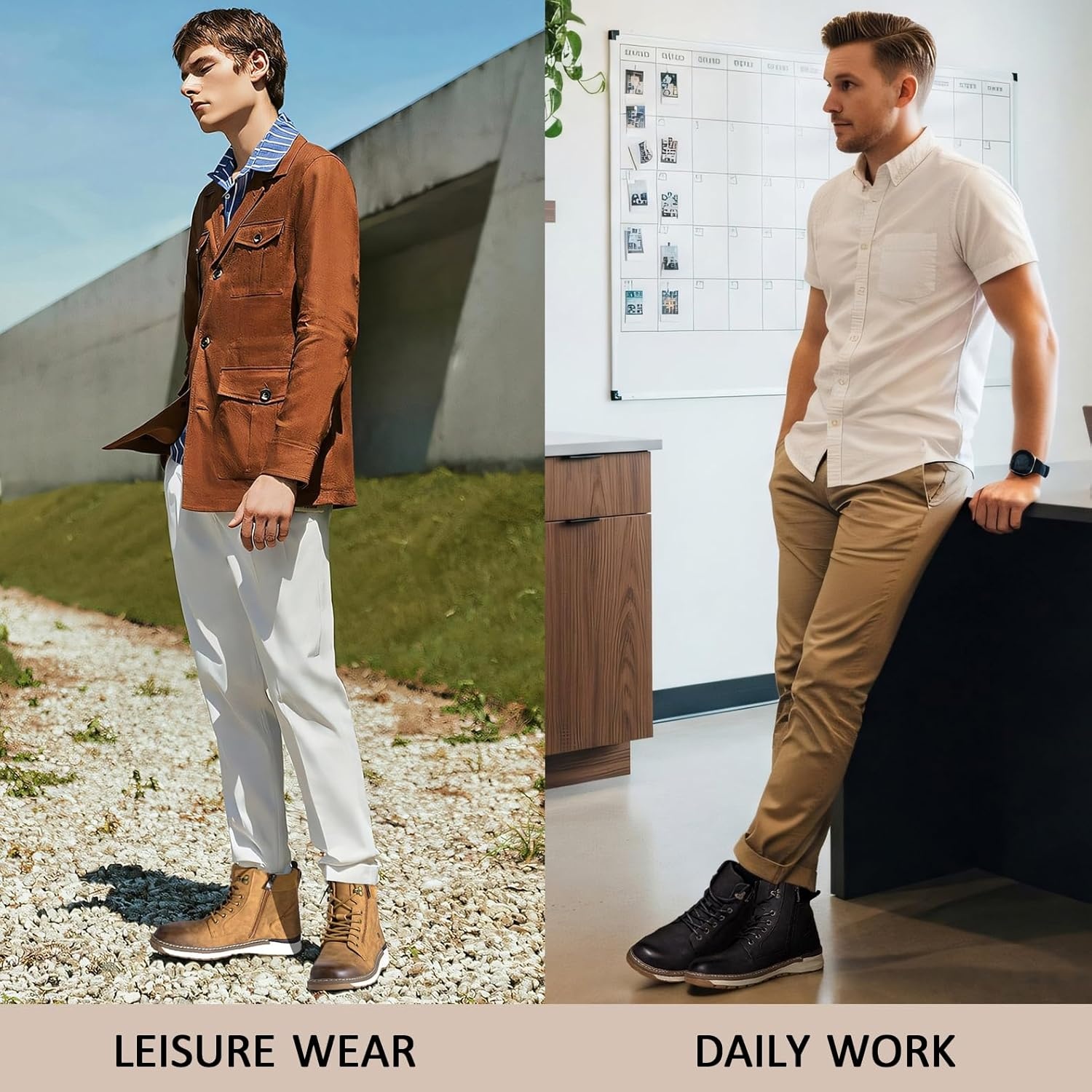 image:imageVostey Boots for Men Comfortable Casual Chukka Mens bootBmy8051brown