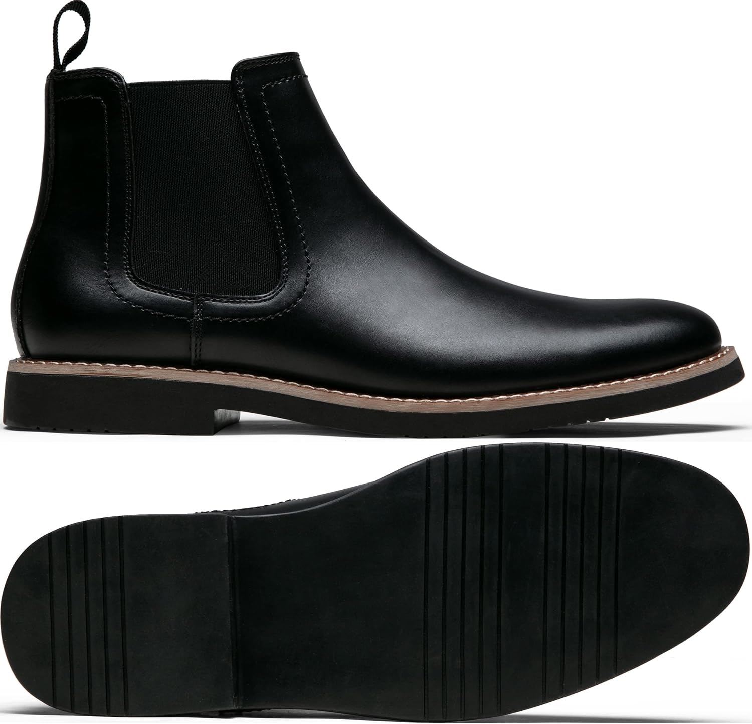image:imageVostey Chelsea Boots Men Casual Dress Boots Black Ankle Classic Slip on Boots for Men8043ablackpu