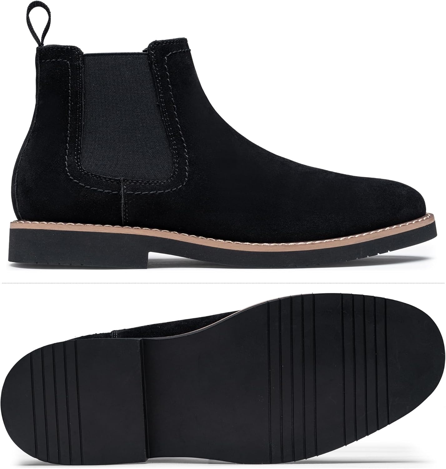 image:imageVostey Chelsea Boots Men Casual Dress Boots Black Ankle Classic Slip on Boots for Men8043ablacksuede