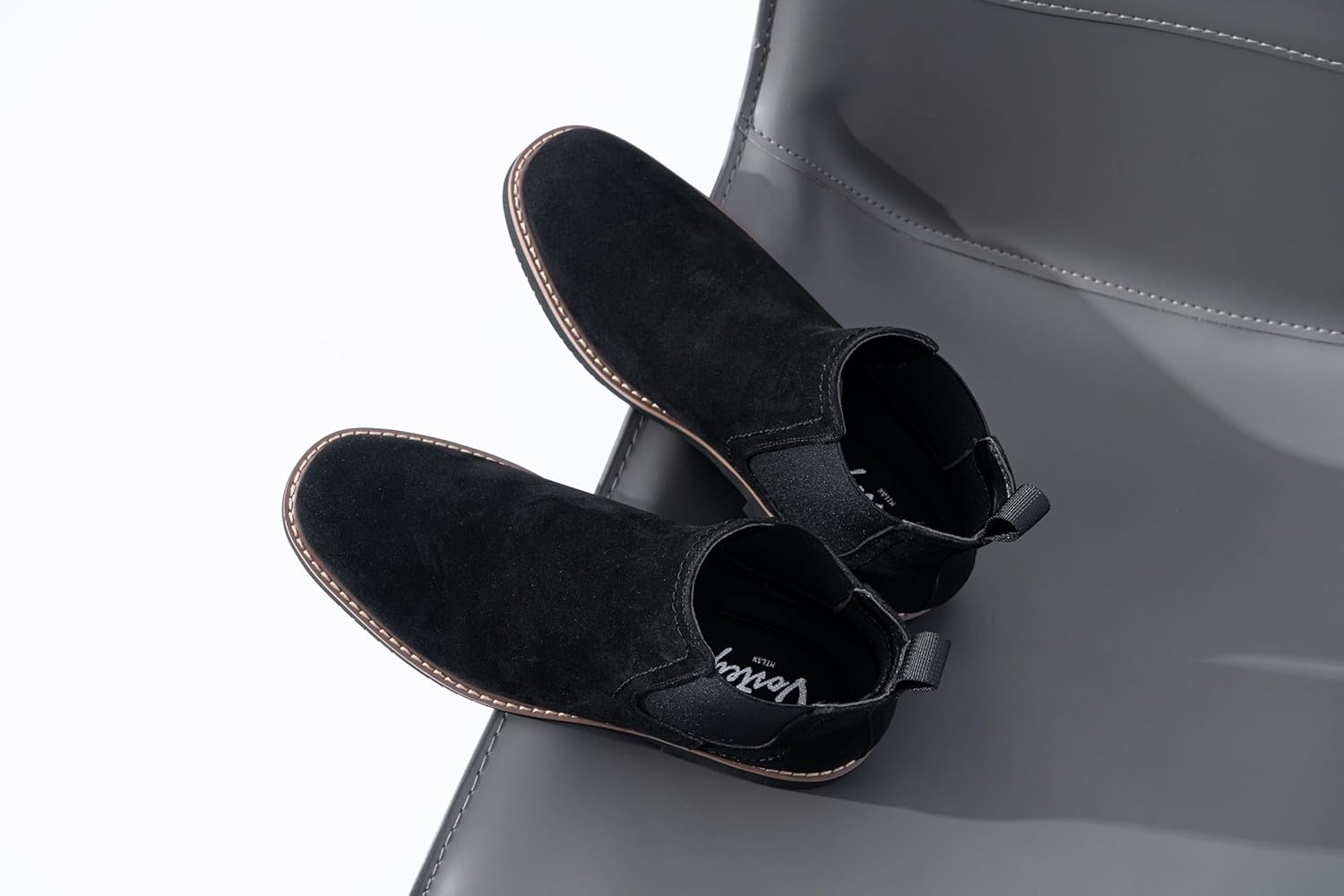 image:imageVostey Chelsea Boots Men Casual Dress Boots Black Ankle Classic Slip on Boots for Men8043ablacksuede