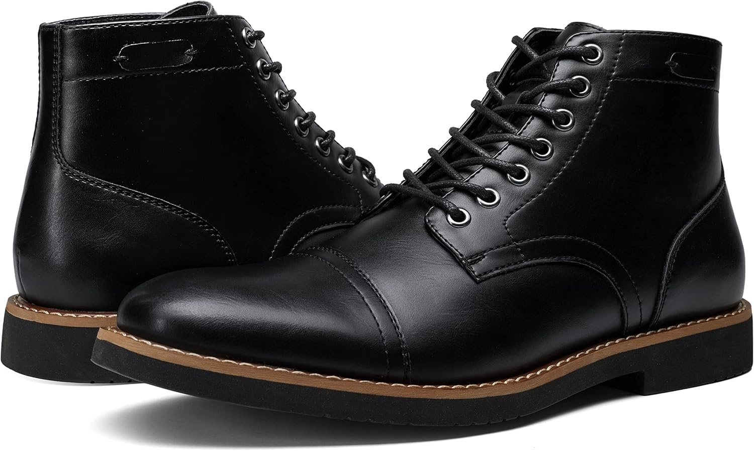 image:imageVostey Mens Boots Casual Chukka Boots for Men Motorcycle Boot Dress Cap Toe Ankle Vintage Distressed LaceupBmy8033ablack