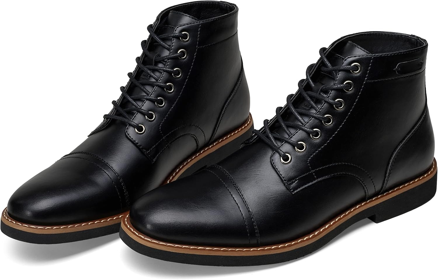 image:imageVostey Mens Boots Casual Chukka Boots for Men Motorcycle Boot Dress Cap Toe Ankle Vintage Distressed LaceupBmy8033ablack