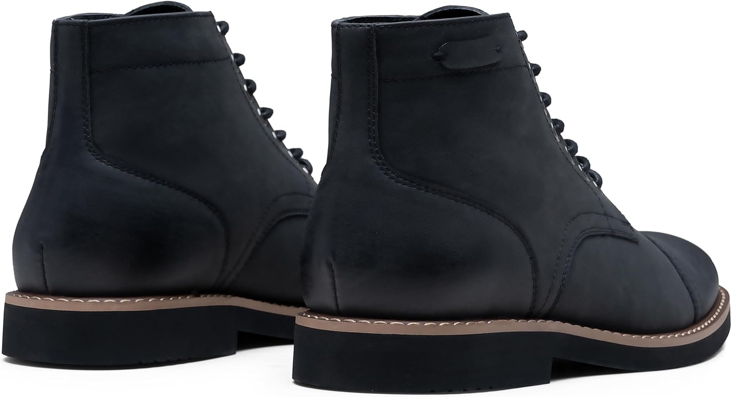 image:imageVostey Mens Boots Casual Chukka Boots for Men Motorcycle Boot Dress Cap Toe Ankle Vintage Distressed LaceupBmy8033ablacknubuck