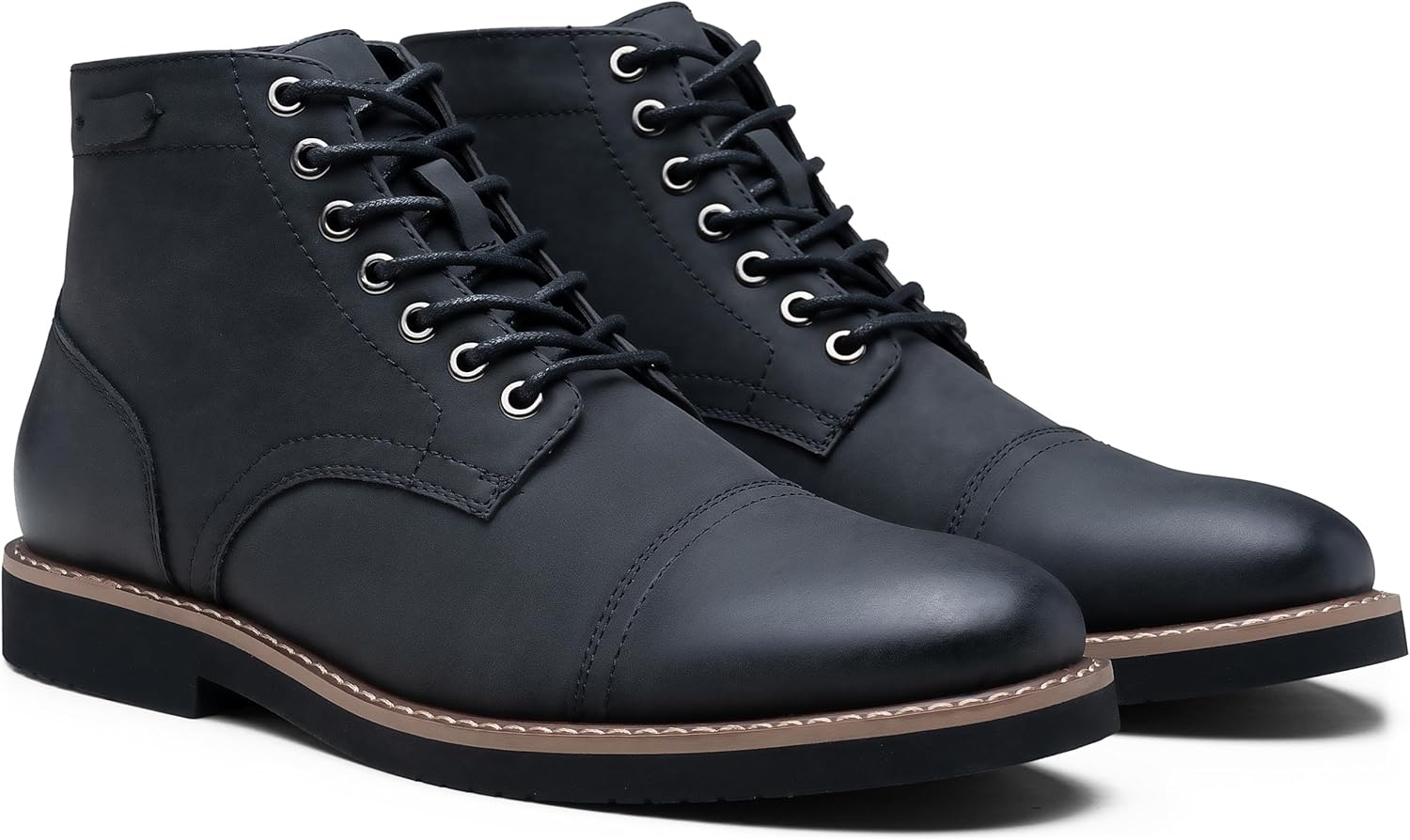 image:imageVostey Mens Boots Casual Chukka Boots for Men Motorcycle Boot Dress Cap Toe Ankle Vintage Distressed LaceupBmy8033ablacknubuck