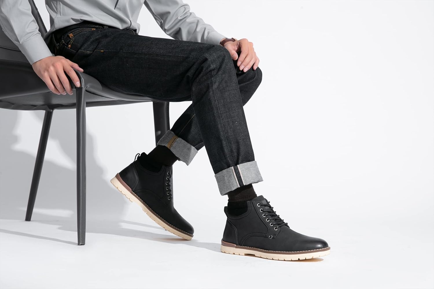image:imageVostey Mens Boots Hiking Boots Casual Boots for MenChukka Boots673black