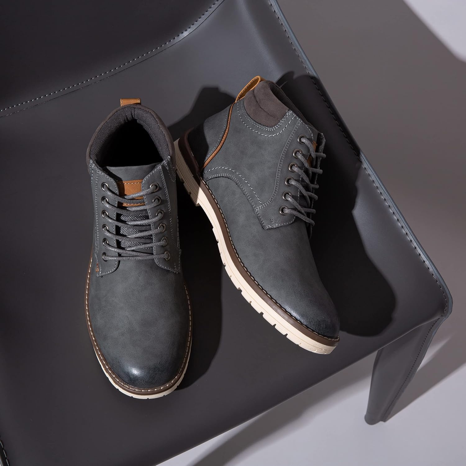 image:imageVostey Mens Boots Hiking Boots Casual Boots for MenChukka Boots673grey