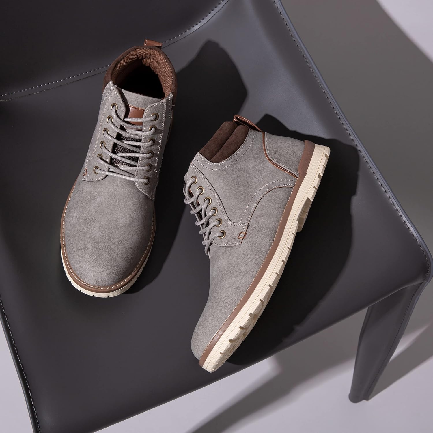 image:imageVostey Mens Boots Hiking Boots Casual Boots for MenChukka Boots673light Grey