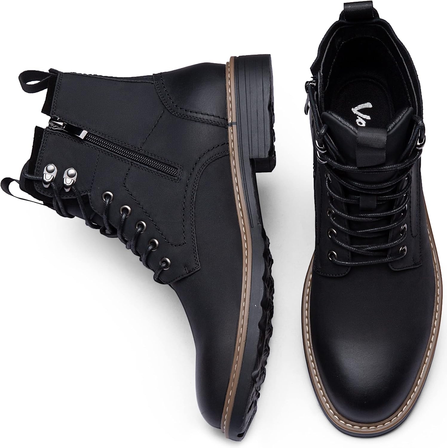 image:imageVostey Mens Boots Motorcycle Casual Boots for Men Zipper Fashion Chukka Boots MensBmy8039ablack