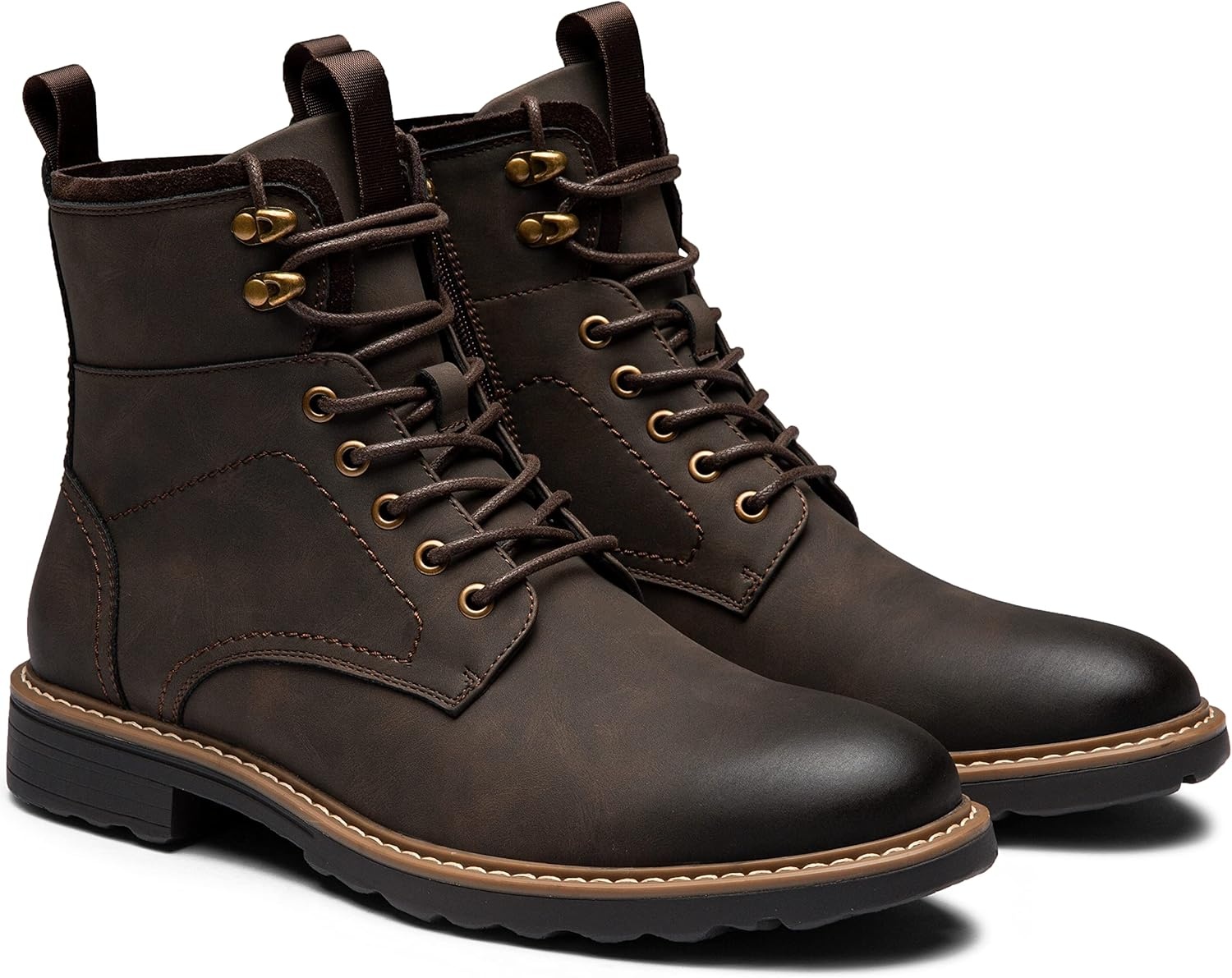 image:imageVostey Mens Boots Motorcycle Casual Boots for Men Zipper Fashion Chukka Boots MensBmy8039abrown
