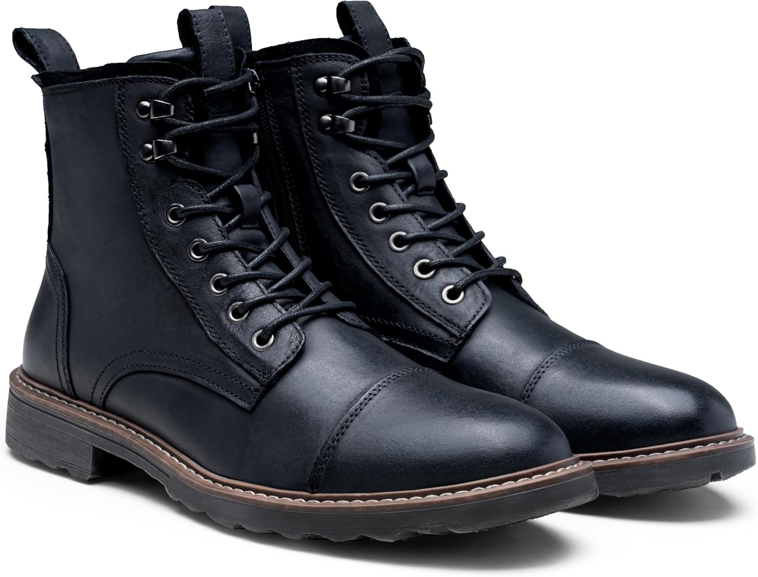 image:imageVostey Mens Boots Motorcycle Casual Boots for Men Zipper Fashion Chukka Boots MensBmy8210black