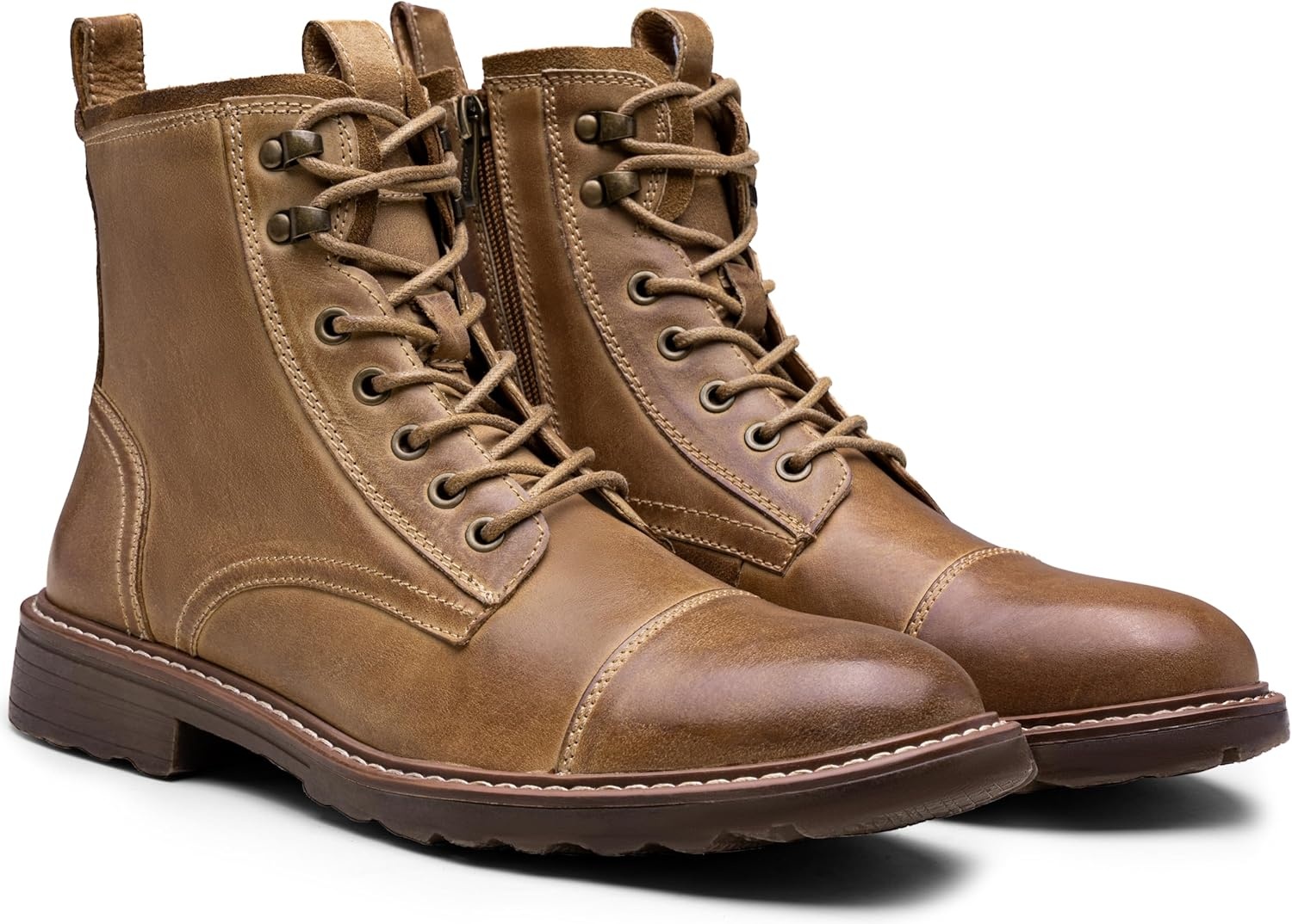 image:imageVostey Mens Boots Motorcycle Casual Boots for Men Zipper Fashion Chukka Boots MensBmy8210brown
