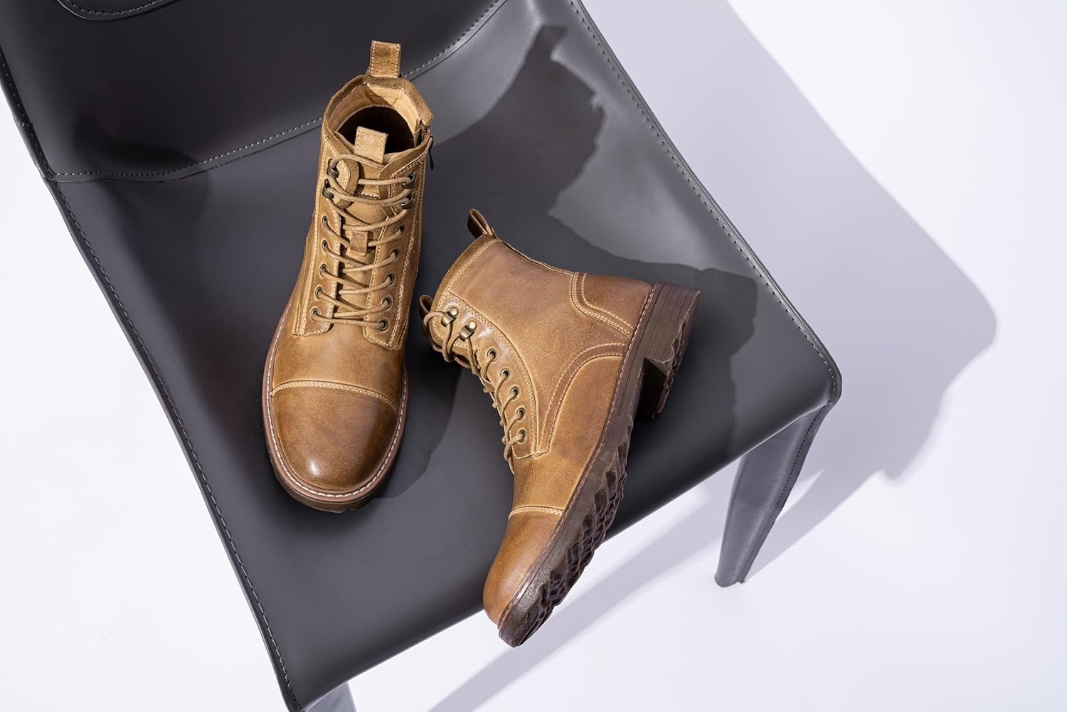image:imageVostey Mens Boots Motorcycle Casual Boots for Men Zipper Fashion Chukka Boots MensBmy8210brown