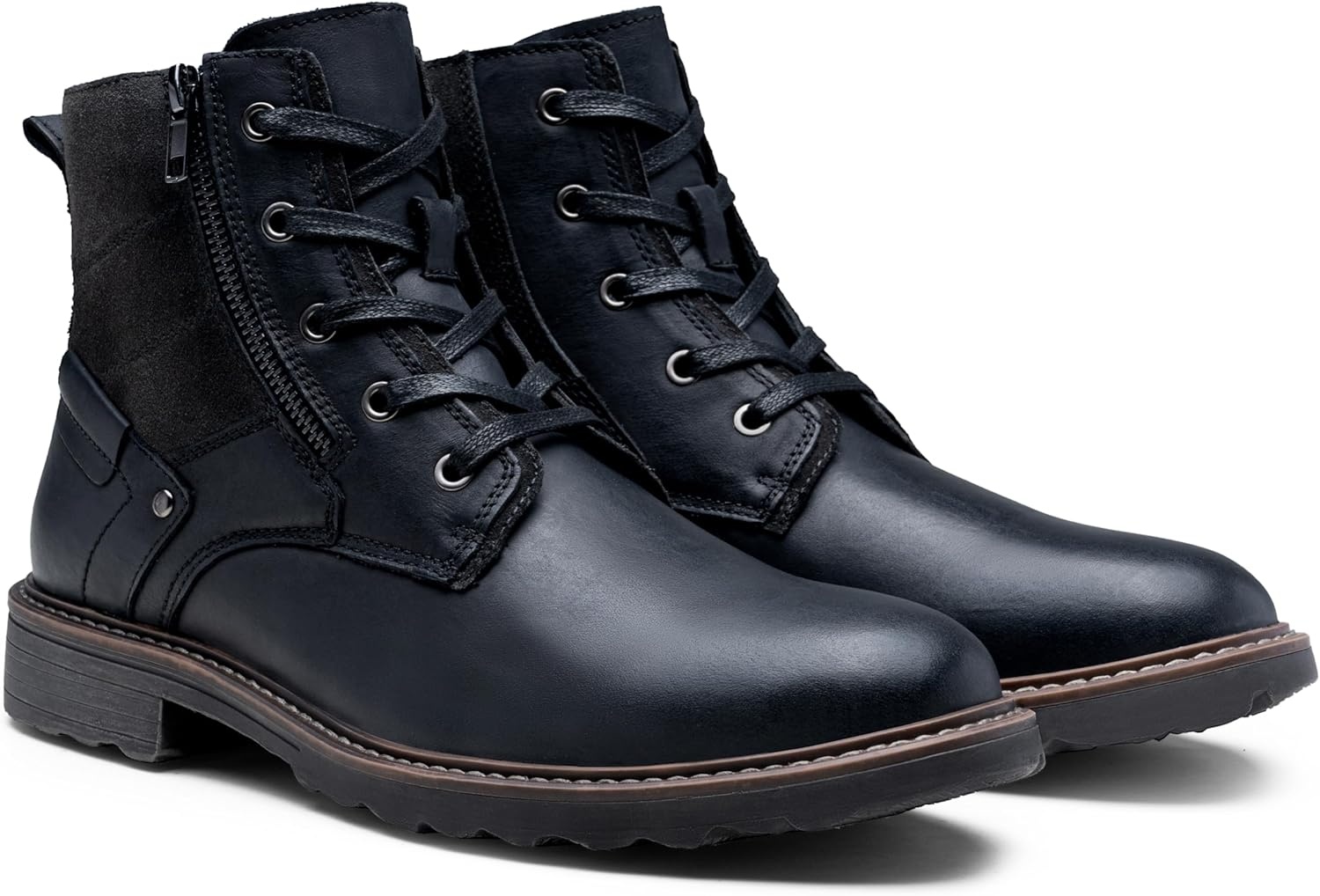 image:imageVostey Mens Boots Motorcycle Casual Boots for Men Zipper Fashion Chukka Boots MensBmy8211black