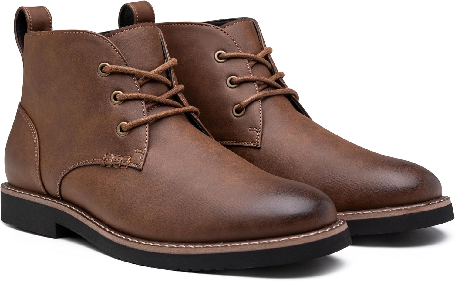 image:imageVostey Mens Chukka Boots Classic Casual Ankle Boots for Men Dress Shoes LaceUp8045 New Darkbrown