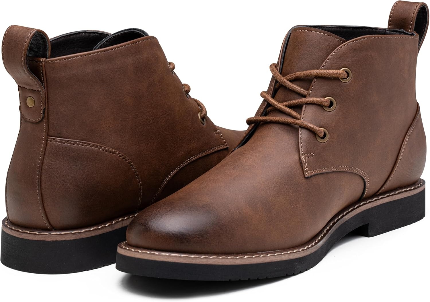 image:imageVostey Mens Chukka Boots Classic Casual Ankle Boots for Men Dress Shoes LaceUp8045 New Darkbrown