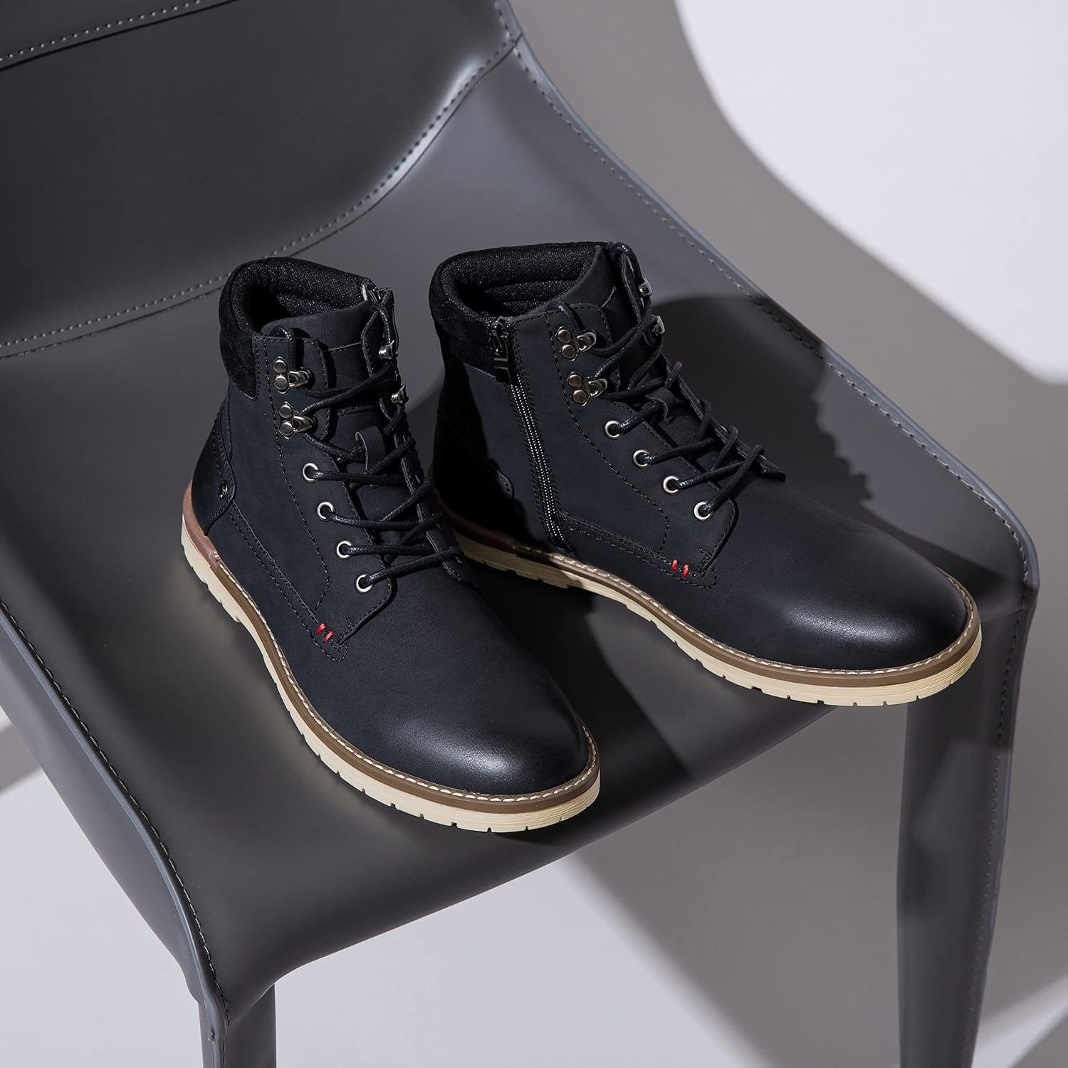 image:imageVostey Mens Chukka Boots Motorcycle Casual Hiking Boot for MenBmy671bblack