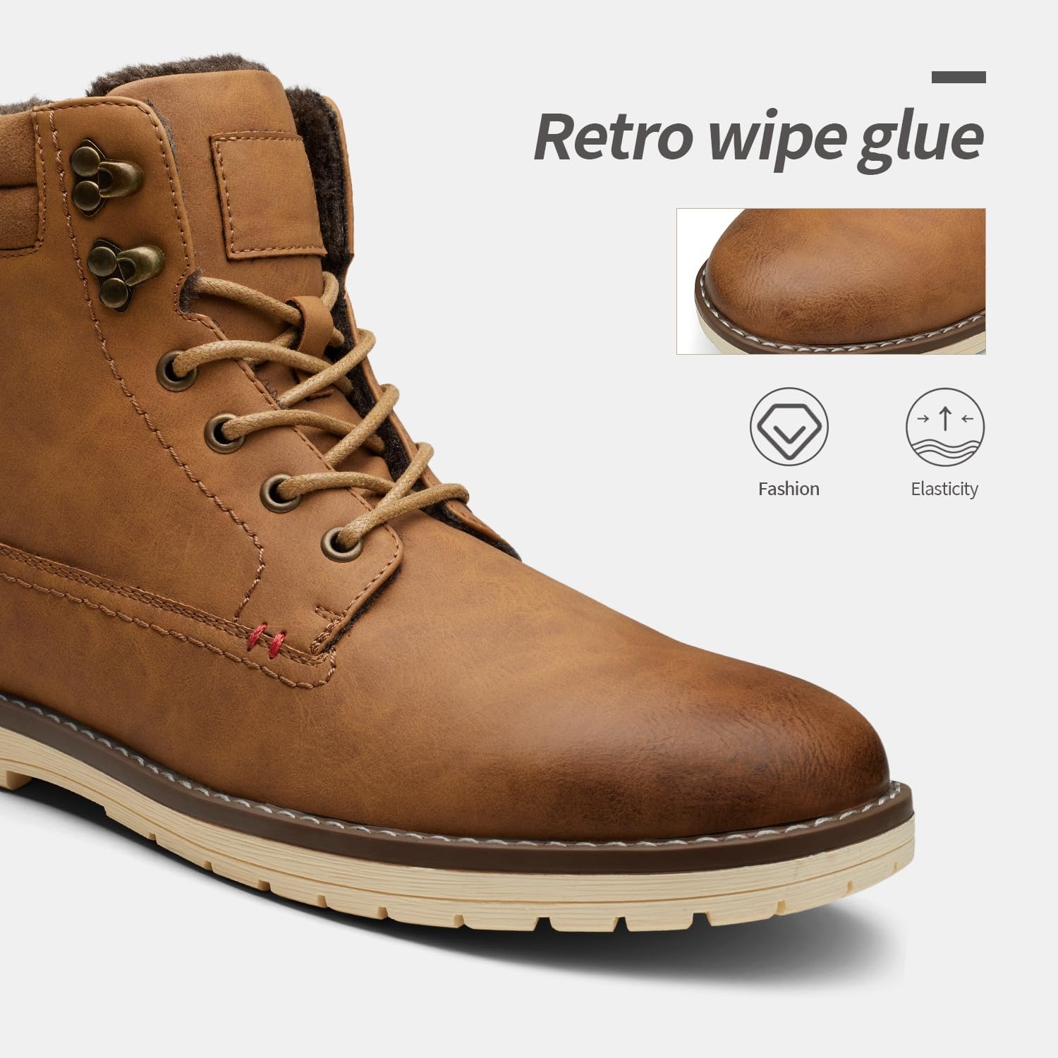 image:imageVostey Mens Chukka Boots Motorcycle Casual Hiking Boot for MenBmy671bbrown Cotton