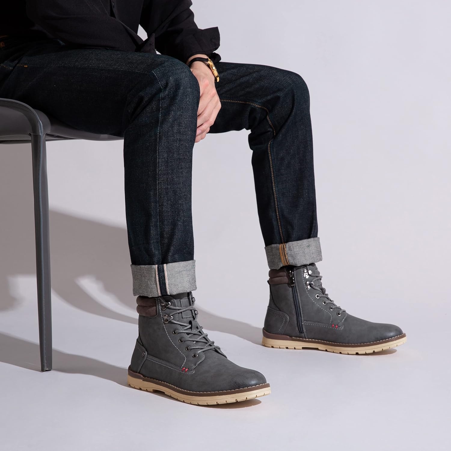 image:imageVostey Mens Chukka Boots Motorcycle Casual Hiking Boot for MenBmy671bgrey