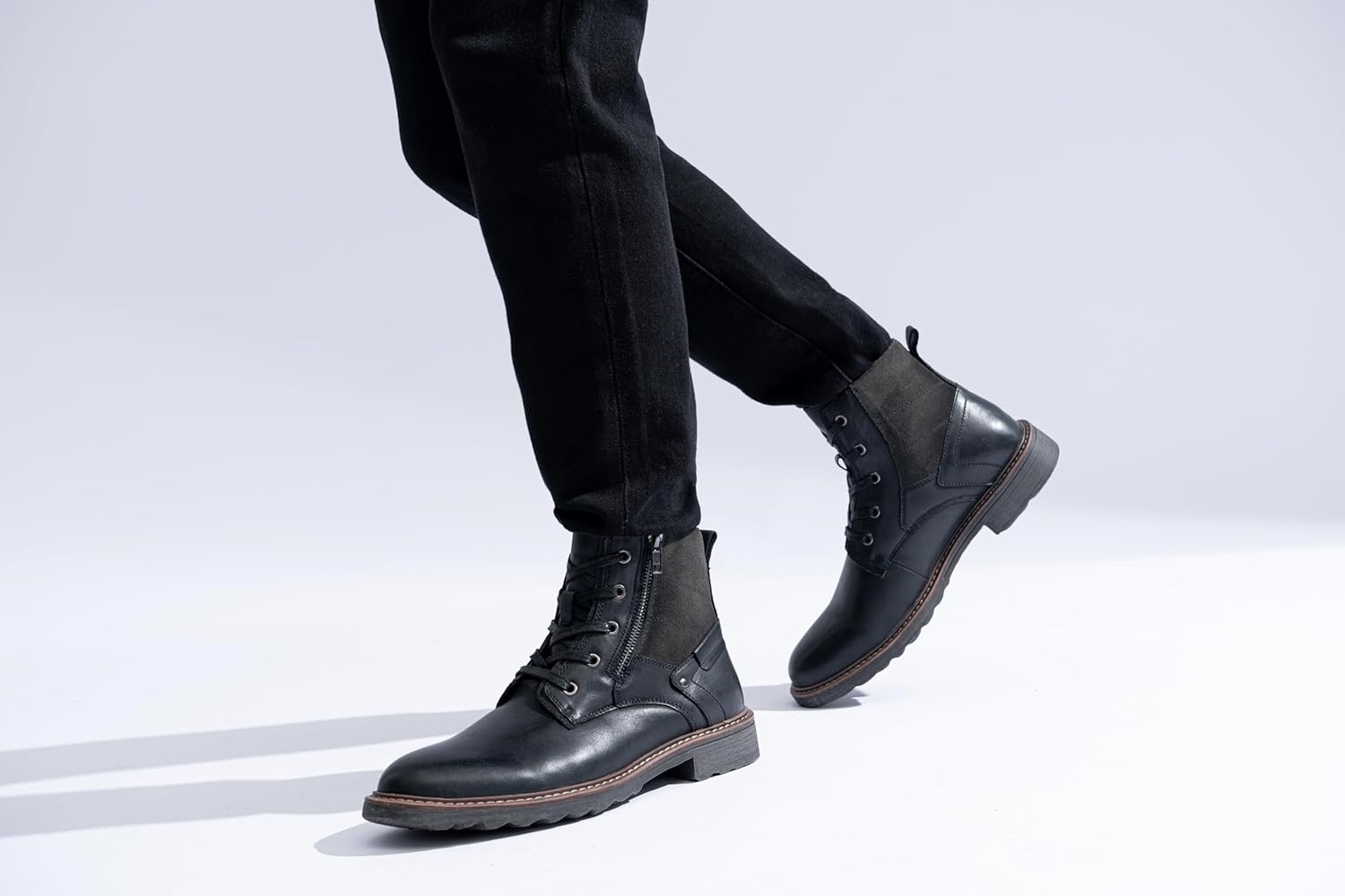 image:imageVostey Mens Chukka Boots Motorcycle Casual Hiking Boot for MenBmy8211black