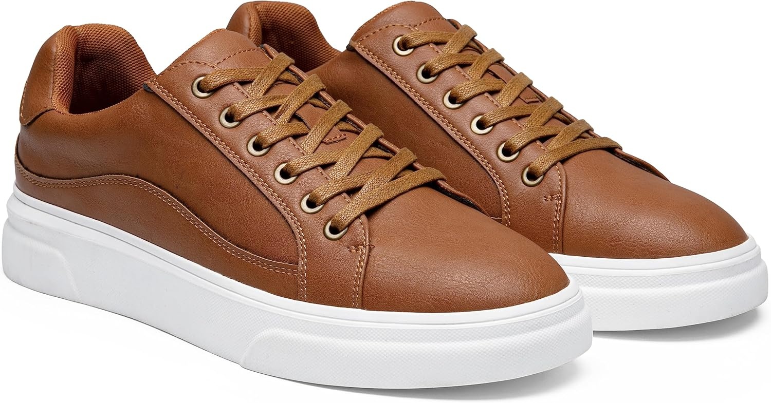 image:imageVostey Mens Fashion Sneakers Classic Casual Shoes for Men Stylish Soft Mens Dress SneakersBmy5011abrown