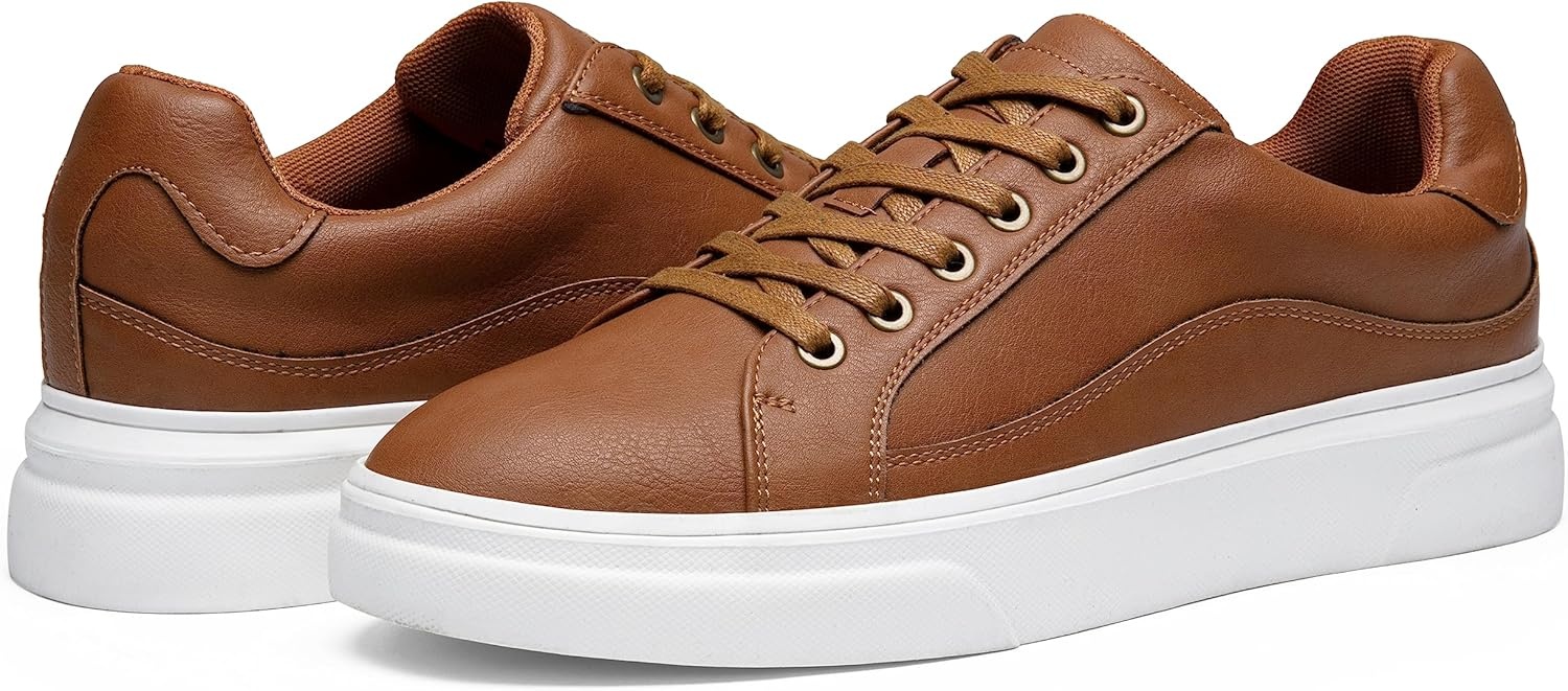 image:imageVostey Mens Fashion Sneakers Classic Casual Shoes for Men Stylish Soft Mens Dress SneakersBmy5011abrown