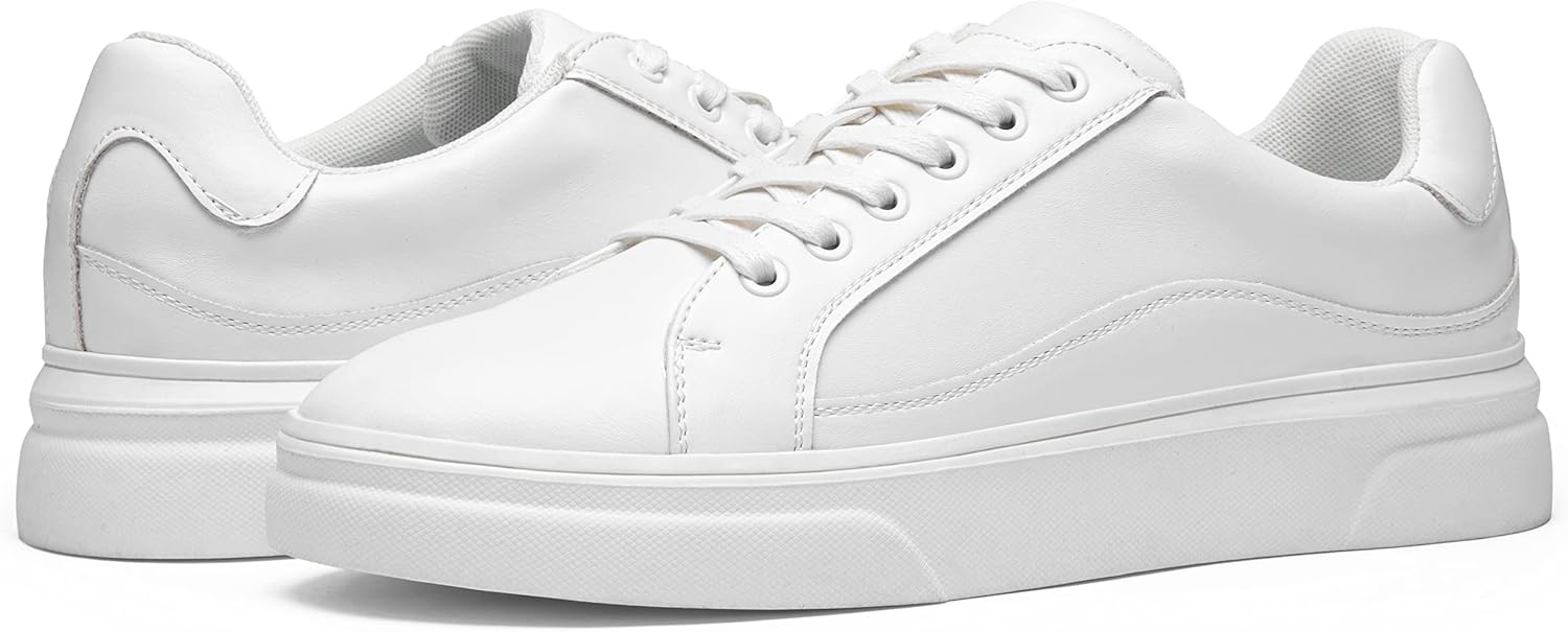 image:imageVostey Mens Fashion Sneakers Classic Casual Shoes for Men Stylish Soft Mens Dress SneakersBmy5011awhite