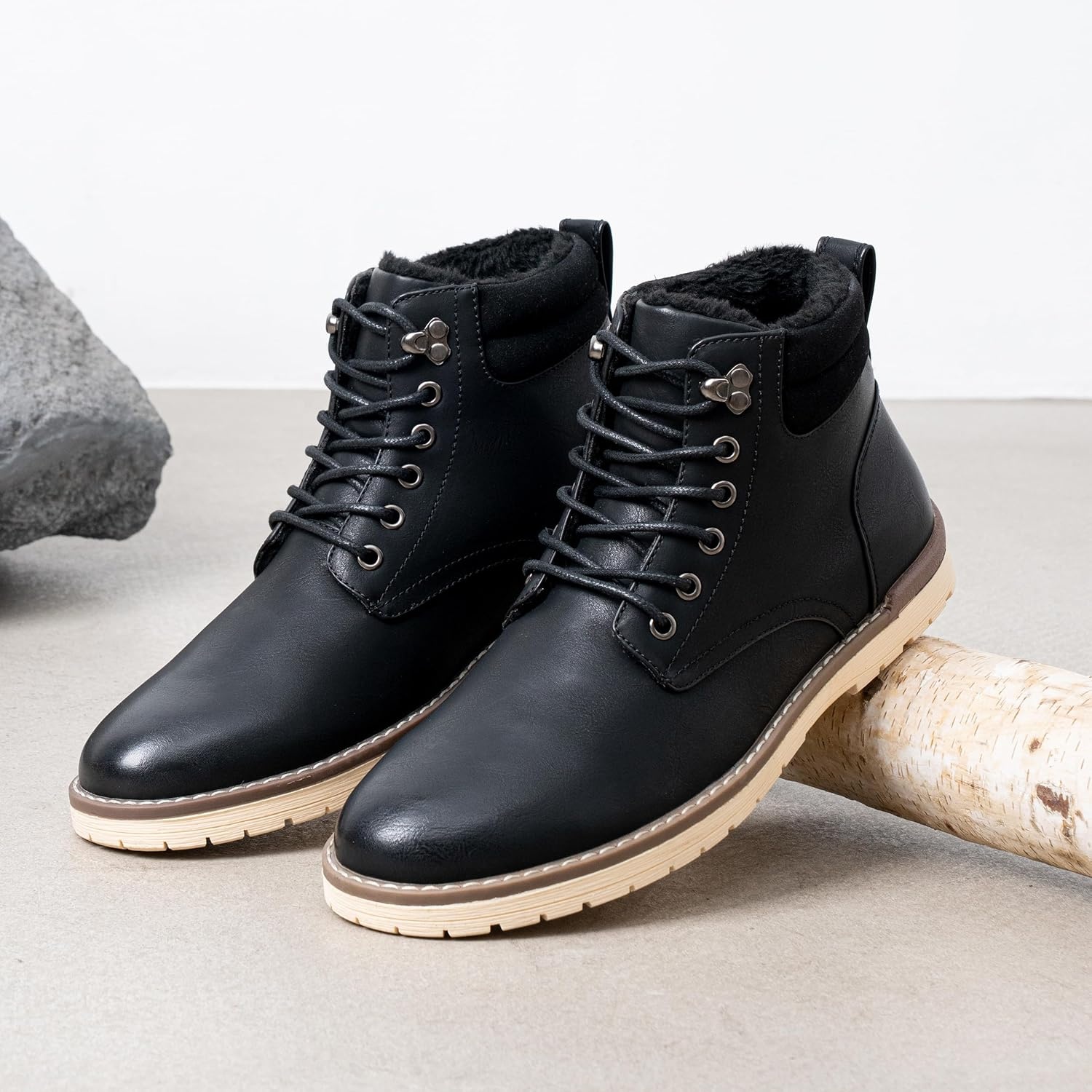 image:imageVostey Mens Hiking Boots Motorcycle Casual Chukka Boots for MenBmy670bblackcotton