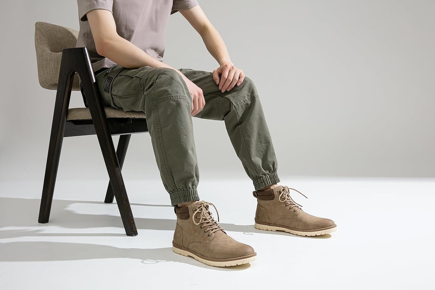image:imageVostey Mens Hiking Boots Motorcycle Casual Chukka Boots for MenBmy670bkhaki
