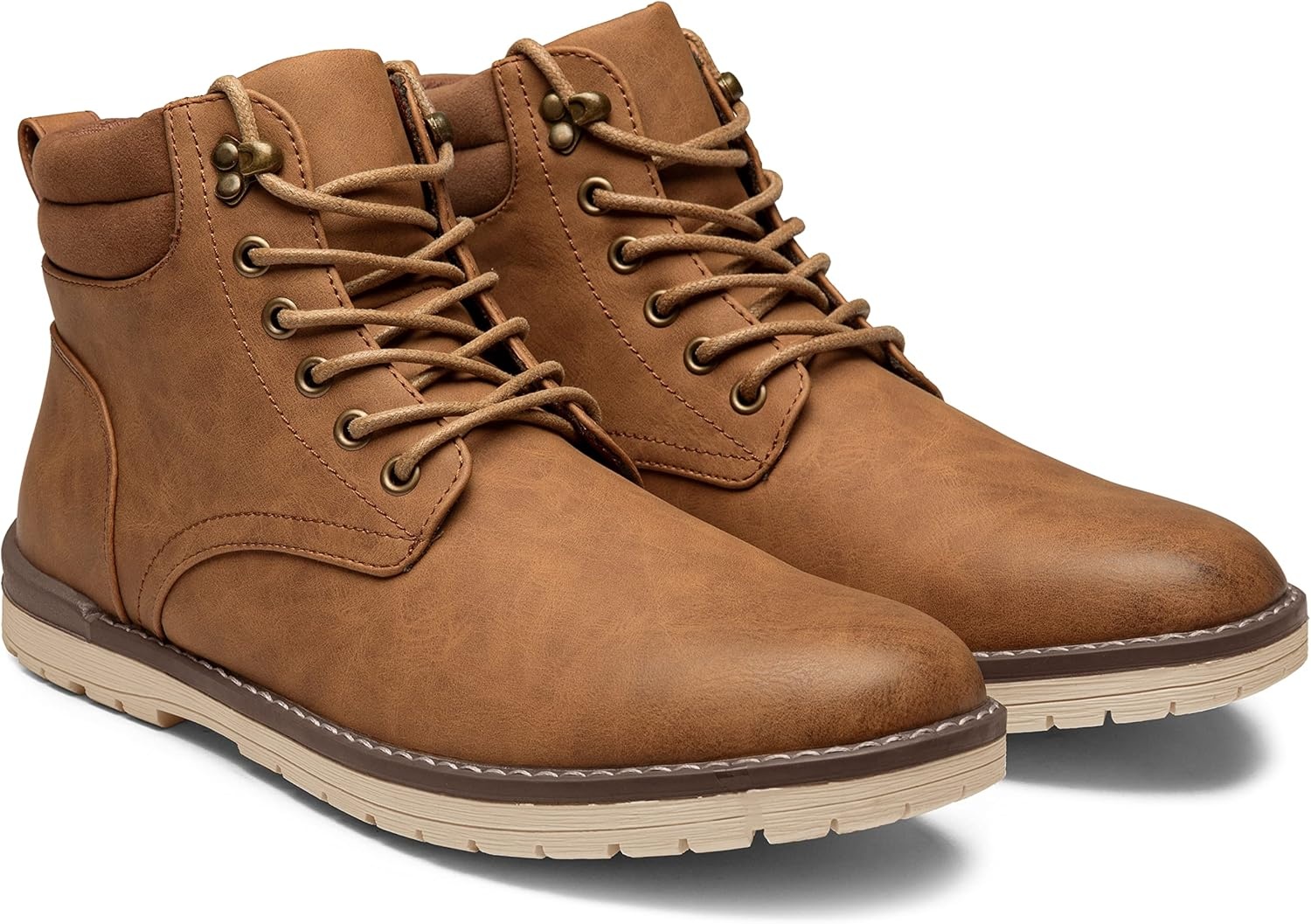 image:imageVostey Mens Hiking Boots Motorcycle Casual Chukka Boots for MenBmy670byellow Brown