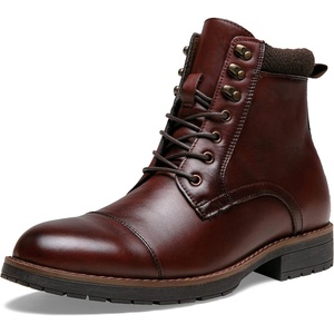 image:imageVostey Mens Boots Motorcycle Casual Boots for Men Zipper Fashion Chukka Boots Mens8200agenuine Leatherwinered