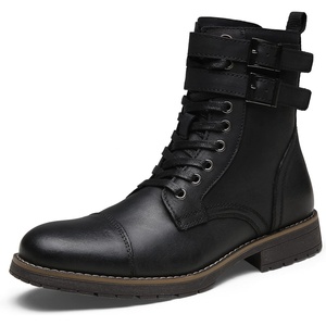 image:imageVostey Mens Boots Motorcycle Casual Boots for Men Zipper Fashion Chukka Boots Mens8204agenuine Leatherblack