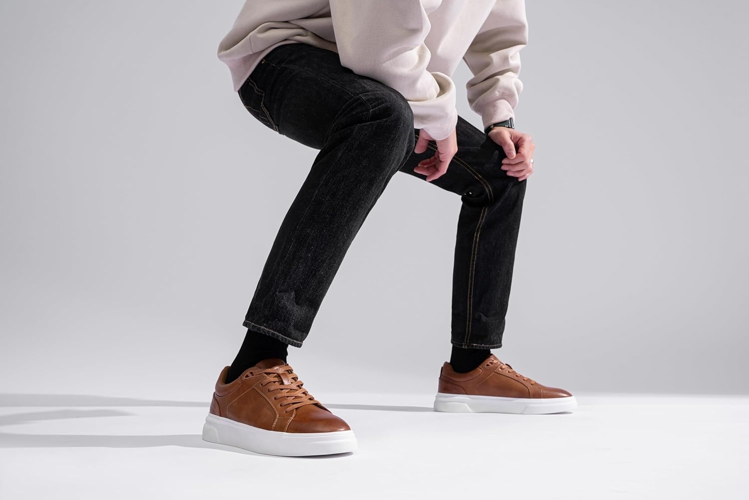 image:imageVostey Mens Casual Shoes Fashion Sneakers Breathable Business Sneakers for Men5012abrown