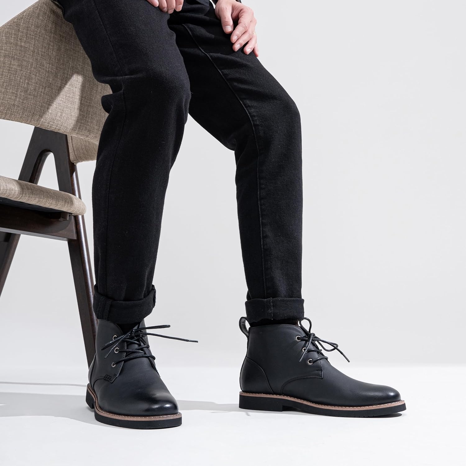 image:imageVostey Mens Chukka Boots Desert Boots for Men Casual Mens Dress Boots LaceUp