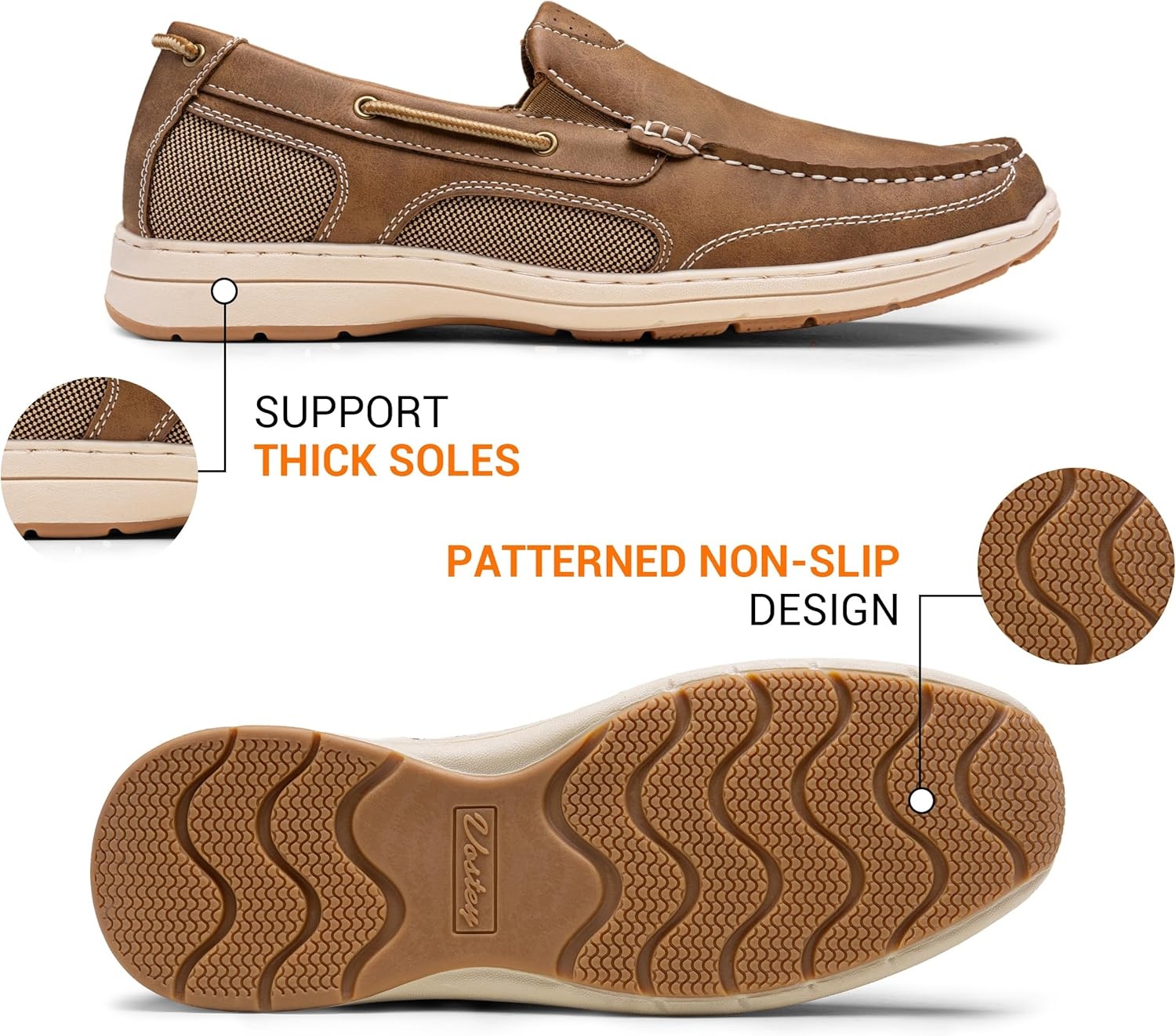 image:imageVostey Mens Loafers amp Slipons Casual Lightweight Boat Shoes Men3036adarkbrown