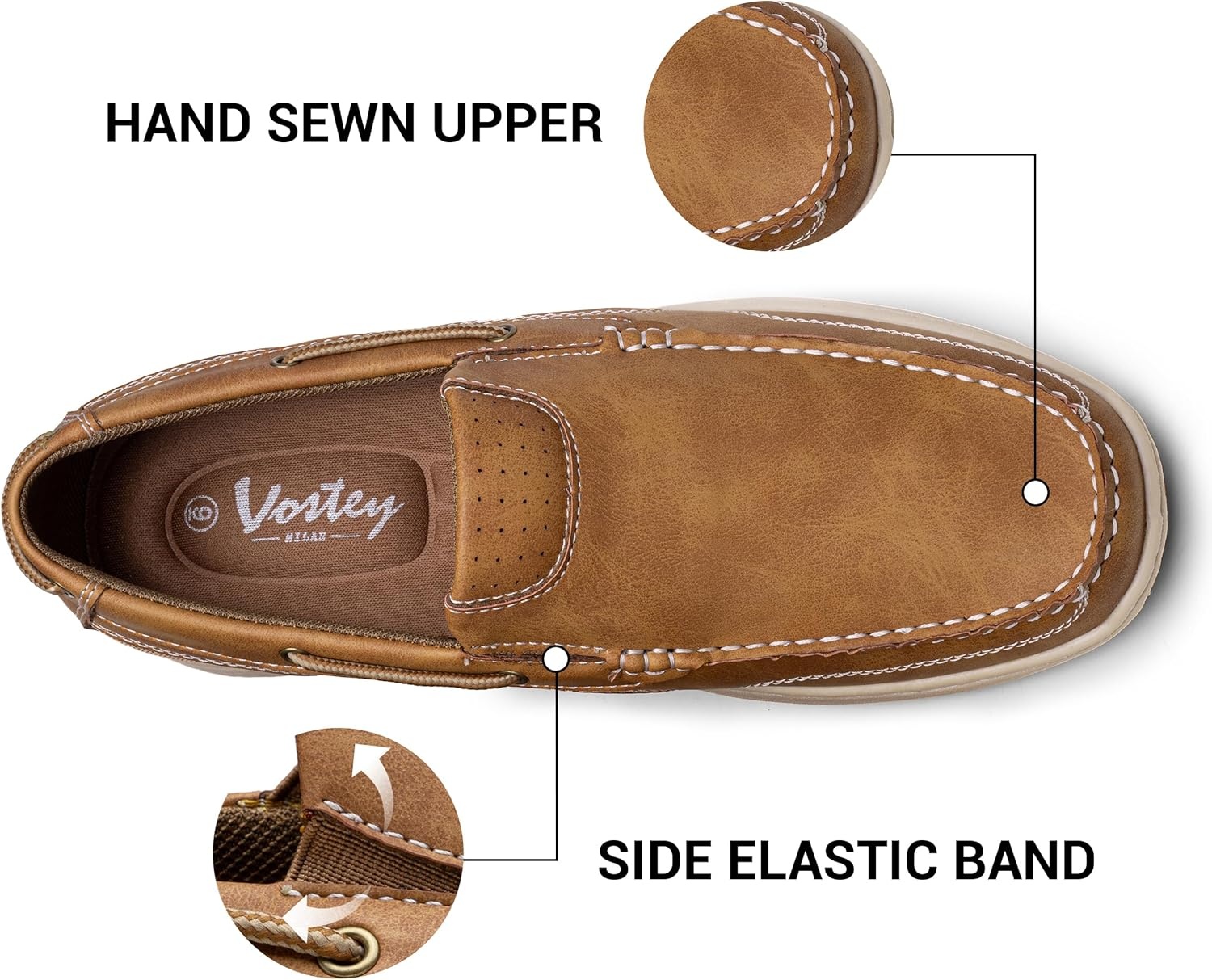 image:imageVostey Mens Loafers amp Slipons Casual Lightweight Boat Shoes Men3036adarkbrown