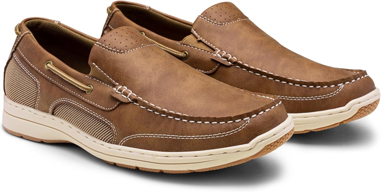 image:imageVostey Mens Loafers amp Slipons Casual Lightweight Boat Shoes Men3036adarkbrown