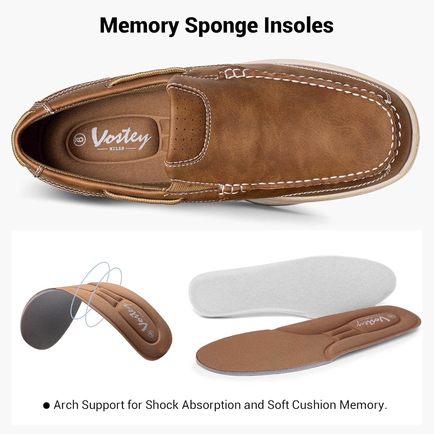image:imageVostey Mens Loafers amp Slipons Casual Lightweight Boat Shoes Men3036adarkbrown