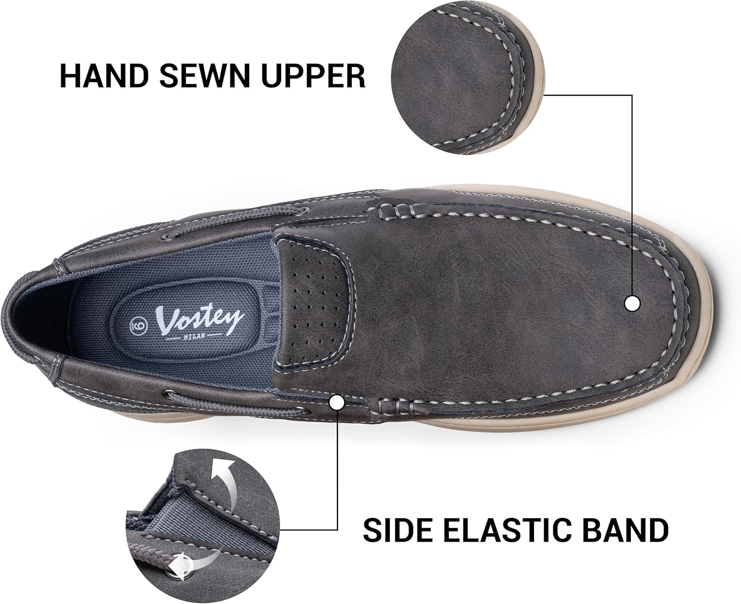 image:imageVostey Mens Loafers amp Slipons Casual Lightweight Boat Shoes Men3036agrey