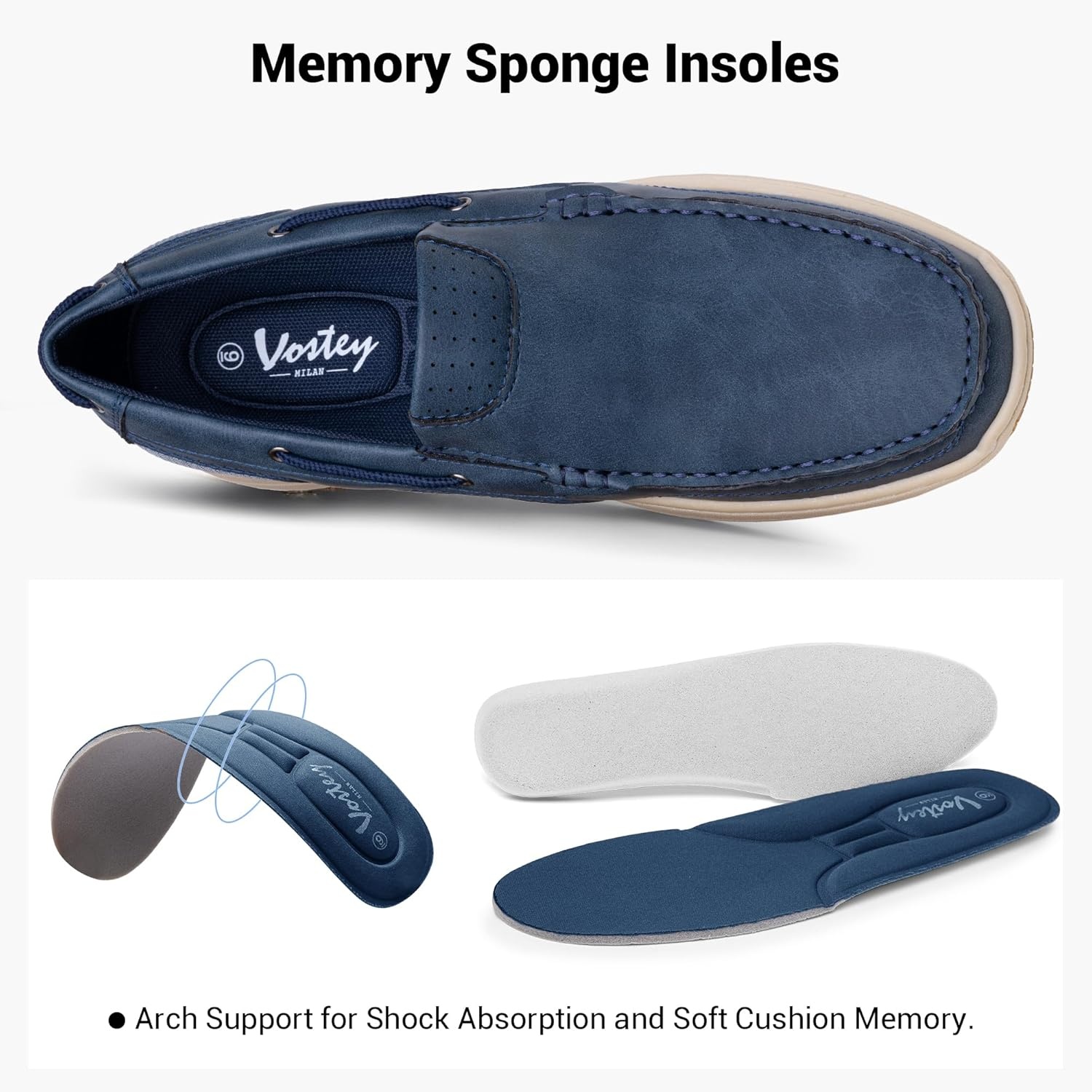 image:imageVostey Mens Loafers amp Slipons Casual Lightweight Boat Shoes Men3036anavy