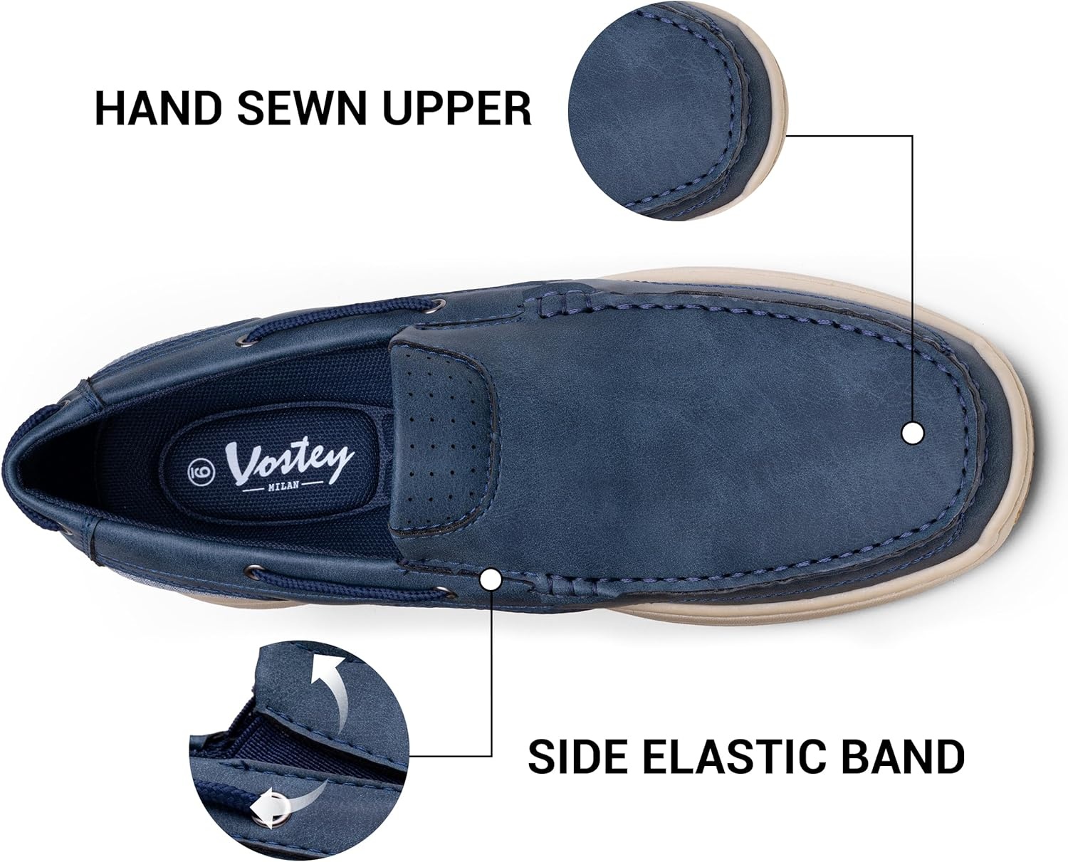 image:imageVostey Mens Loafers amp Slipons Casual Lightweight Boat Shoes Men3036anavy
