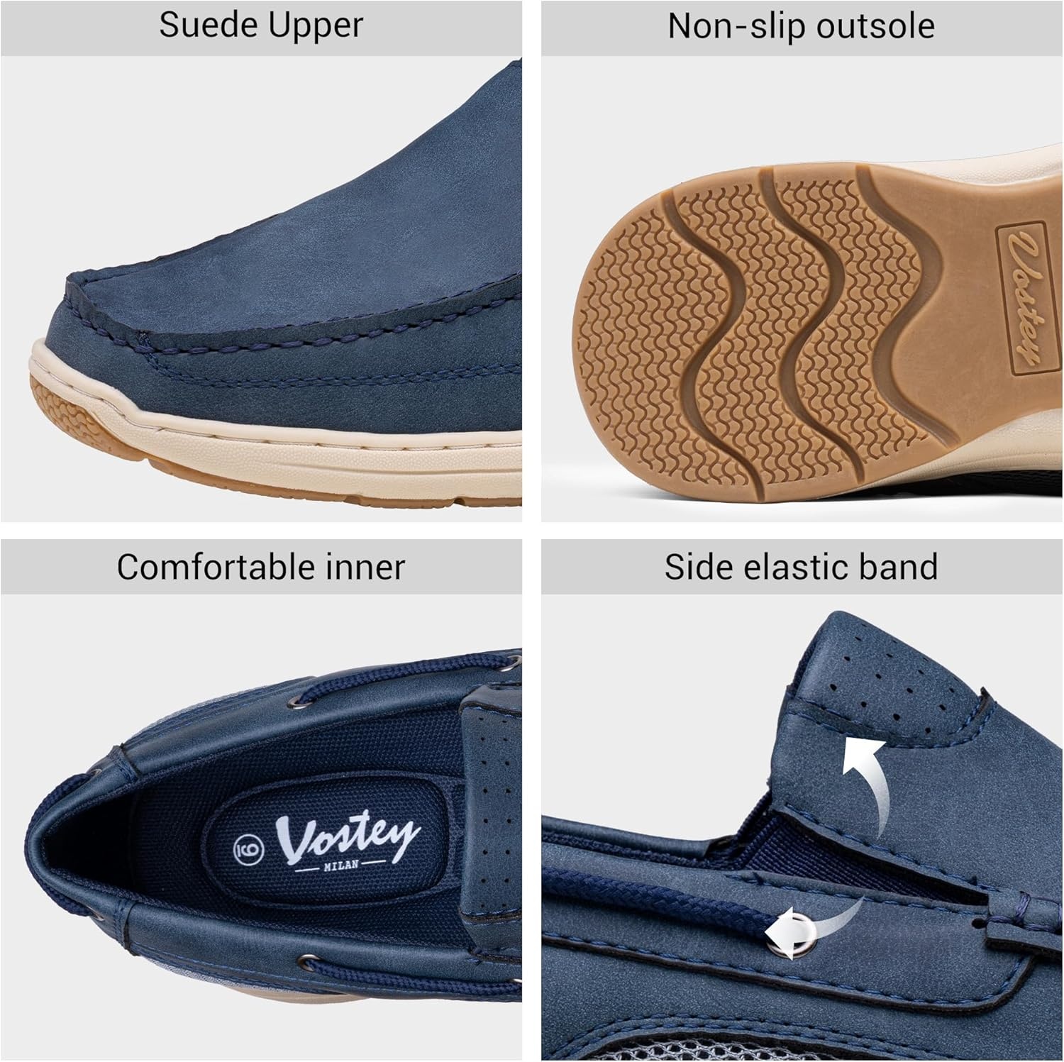 image:imageVostey Mens Loafers amp Slipons Casual Lightweight Boat Shoes Men3036anavy