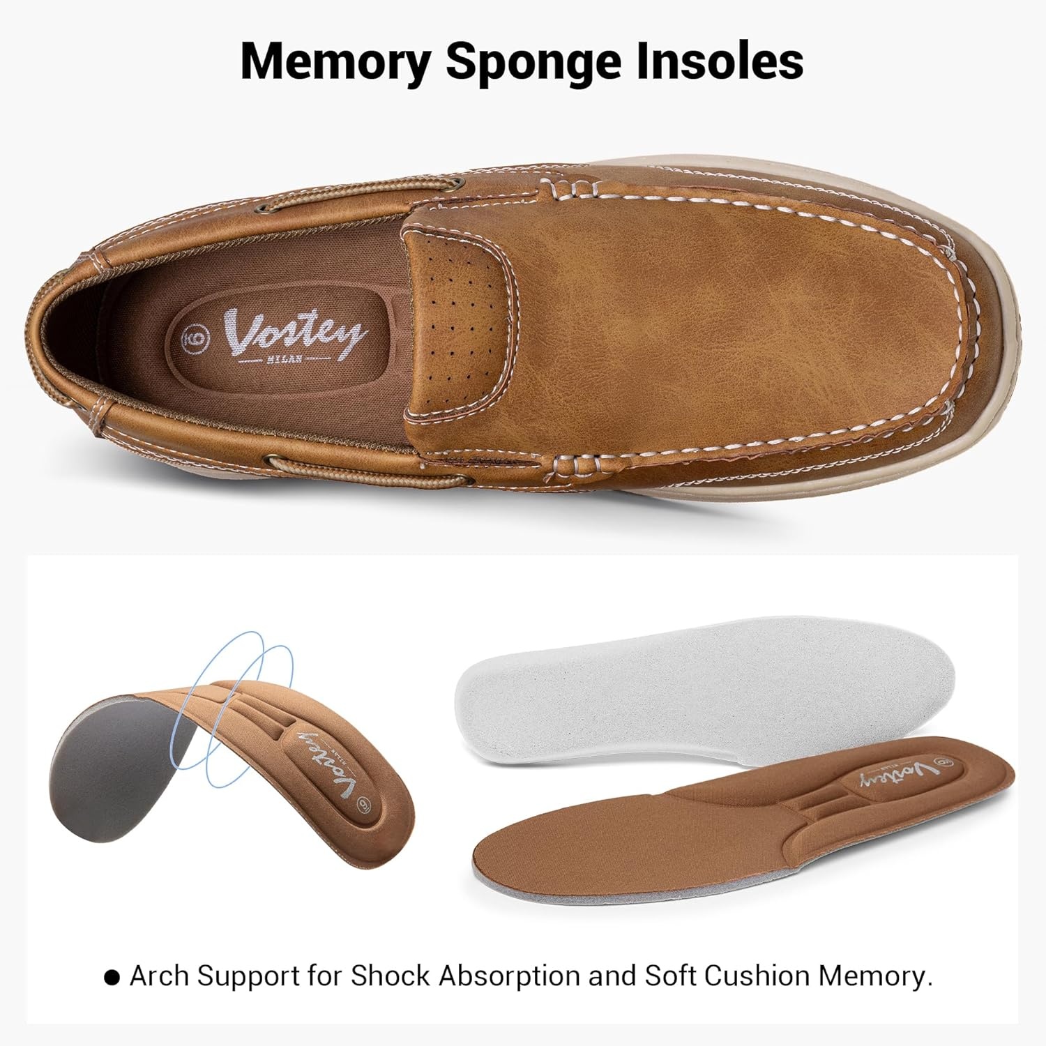 image:imageVostey Mens Loafers amp Slipons Casual Lightweight Boat Shoes Men3036atan